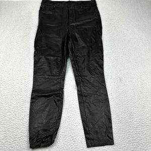 SPANX Faux Leather-Like Skinny Pant Women's Large‎ Black Ankle Stretch Slimming